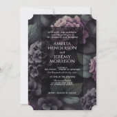 Zwart en Paarse Moody Floral Kaart (Voorkant)