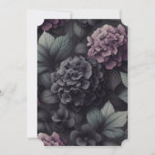 Zwart en Paarse Moody Floral Kaart (Achterkant)