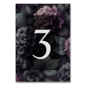 Zwart en Paarse Moody Floral Kaart (Achterkant)