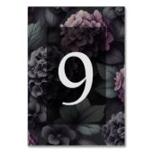 Zwart en Paarse Moody Floral Kaart (Achterkant)