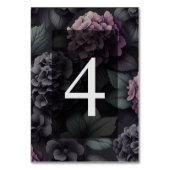 Zwart en Paarse Moody Floral Kaart (Achterkant)