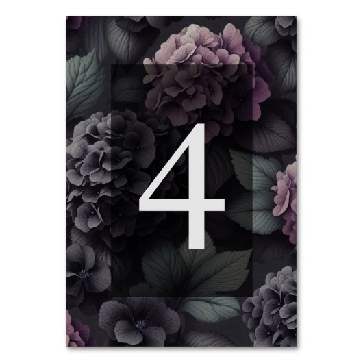 Zwart en Paarse Moody Floral Kaart (Voorkant)