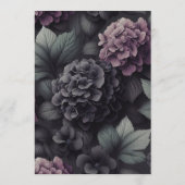 Zwart en Paarse Moody Floral Menu (Achterkant)