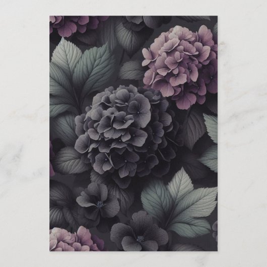 Zwart en Paarse Moody Floral Menu (Achterkant)