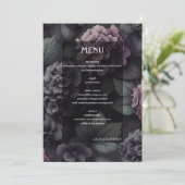 Zwart en Paarse Moody Floral Menu (Staand voorkant)