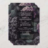 Zwart en Paarse Moody Floral met Details & QR Kaart (Voorkant / Achterkant)