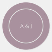 Zwart en Paarse Moody Floral Ronde Sticker (Voorkant)