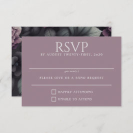 Zwart en Paarse Moody Floral RSVP Kaartje