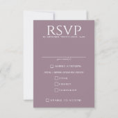 Zwart en Paarse Moody Floral RSVP Kaartje (Voorkant)