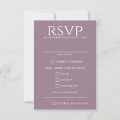 Zwart en Paarse Moody Floral RSVP Kaartje (Voorkant)