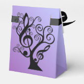 Zwart en Paarse Muziek Treble Clef Tree Favor Box Bedankdoosjes (Achterkant)