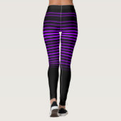 Zwart en paarse of aangepaste kleur gestreept leggings (Achterkant)