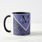 Zwart en paarse paisley mok (Links)