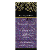 Zwart en Paarse Paisley Swirled Rack Kaart (Achterkant)