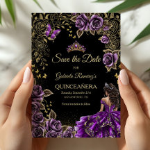 Zwart en paarse Quinceañera gouden tiara