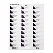 Zwart en Paarse Satijnen Lint Etiket (Full Sheet)