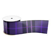Zwart en Paarse Tartan Plaid Satijnen Lint (Spoel)