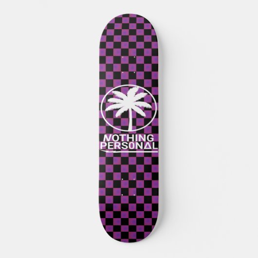 Zwart en paarse verloop geruite skateboard (Voorkant)