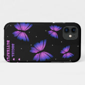 Zwart en paarse Vlinder Telefoonhoesje Case-Mate iPhone Case (Achterkant (horizontaal))
