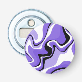 Zwart en paarse vloeibare abstracte kunst button flesopener