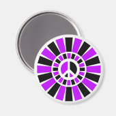 ZWART EN PAARSE VREDESTEKEN MAGNEET (Voorkant / Achterkant)