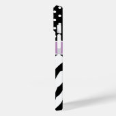 Zwart en Paarse Zebra Polka Dots Monogram Case-Mate iPhone Case (Achterkant / Links)