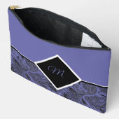 Zwart en parelmoer paisley monogram etui (Open)