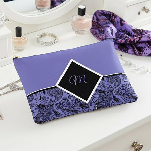 Zwart en parelmoer paisley monogram etui