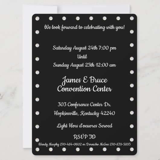 zwart en parels kaart (Achterkant)