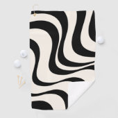 Zwart en pastel modern retro golven ontwerp golfhanddoek (Insitu)