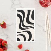 Zwart en pastel modern retro golven ontwerp servet (Insitu)