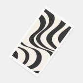 Zwart en pastel modern retro golven ontwerp servet (Hoek)