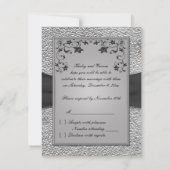 Zwart en Peter Floral RSVP-kaart RSVP Kaartje (Achterkant)