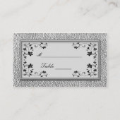 Zwart en Pewter Bloemen Plaatskaarten Plaatskaartje (Achterkant)