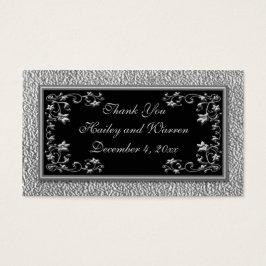 Zwart en Pewter bruiloft gunst Labels Visitekaartjes