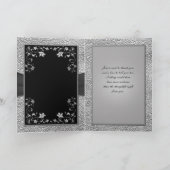 Zwart en Pewter UITZIEND Florale Bedankkaart (Binnen)