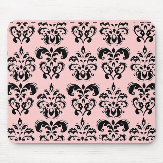 ZWART EN PINK DAMASK MUISMAT (Voorkant)