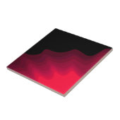 Zwart en rode golven abstract schilderend Sierkuss Tegeltje (Zijkant)