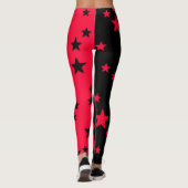 Zwart En Rode Ster Leggings (Achterkant)
