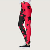 Zwart En Rode Ster Leggings (Links)