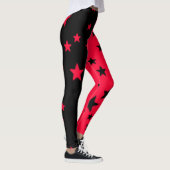 Zwart En Rode Ster Leggings (Rechts)