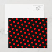 Zwart en rode stippen briefkaart (Voorkant / Achterkant)