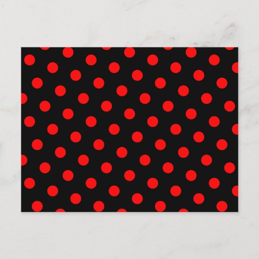 Zwart en rode stippen briefkaart (Voorkant)