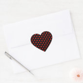 Zwart en rode stippen hart sticker (Envelop)