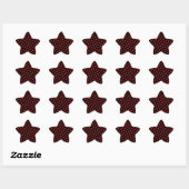 Zwart en Rode Stippen Ster Sticker (Vel)