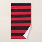 Zwart en rode strepen bad handdoek (Handdoek)
