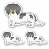 Zwart En Roestbruine Bontkleurige Langharige Dachs Sticker (Voorkant)