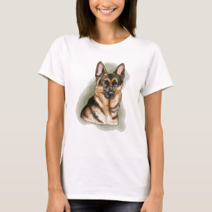 Zwart En Roestbruine Duitse Herdershond Aquarel Po T-shirt