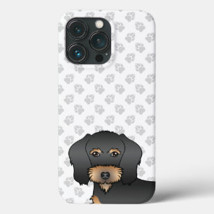 Zwart En Roestdraadharige Dachshund Kop En Pootjes Case-Mate iPhone Case