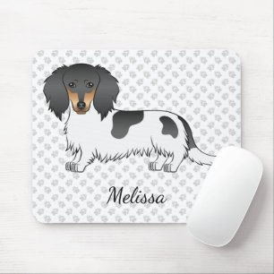 Zwart En Roestkleurige Bont Langharige Dachshond & Muismat